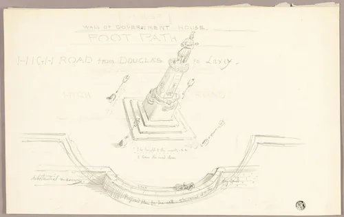 Bird's Eye View of Projected Monument by Edward Henry Corbould, drawing, 1835-1905