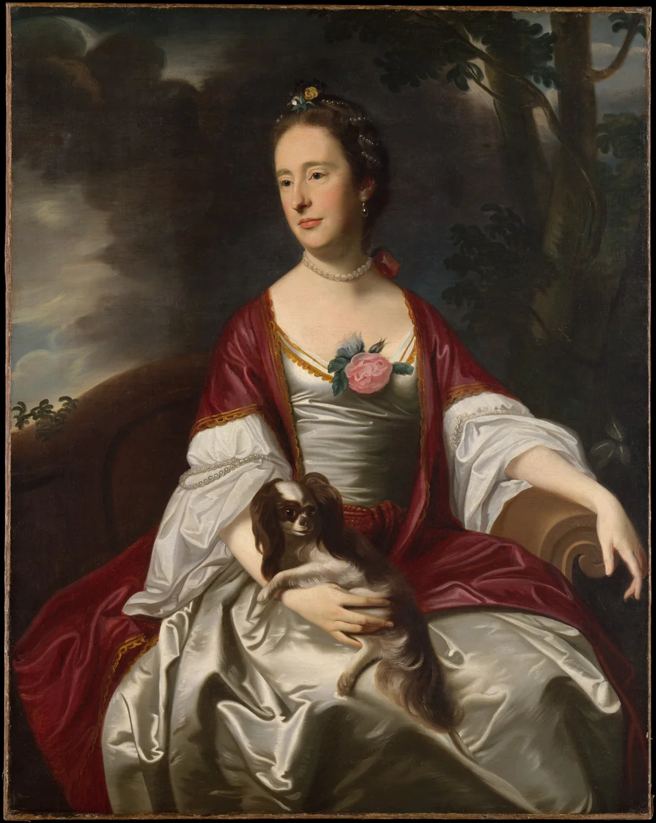 Mrs. Jerathmael Bowers by John Singleton Copley, artwork, 1760-1763