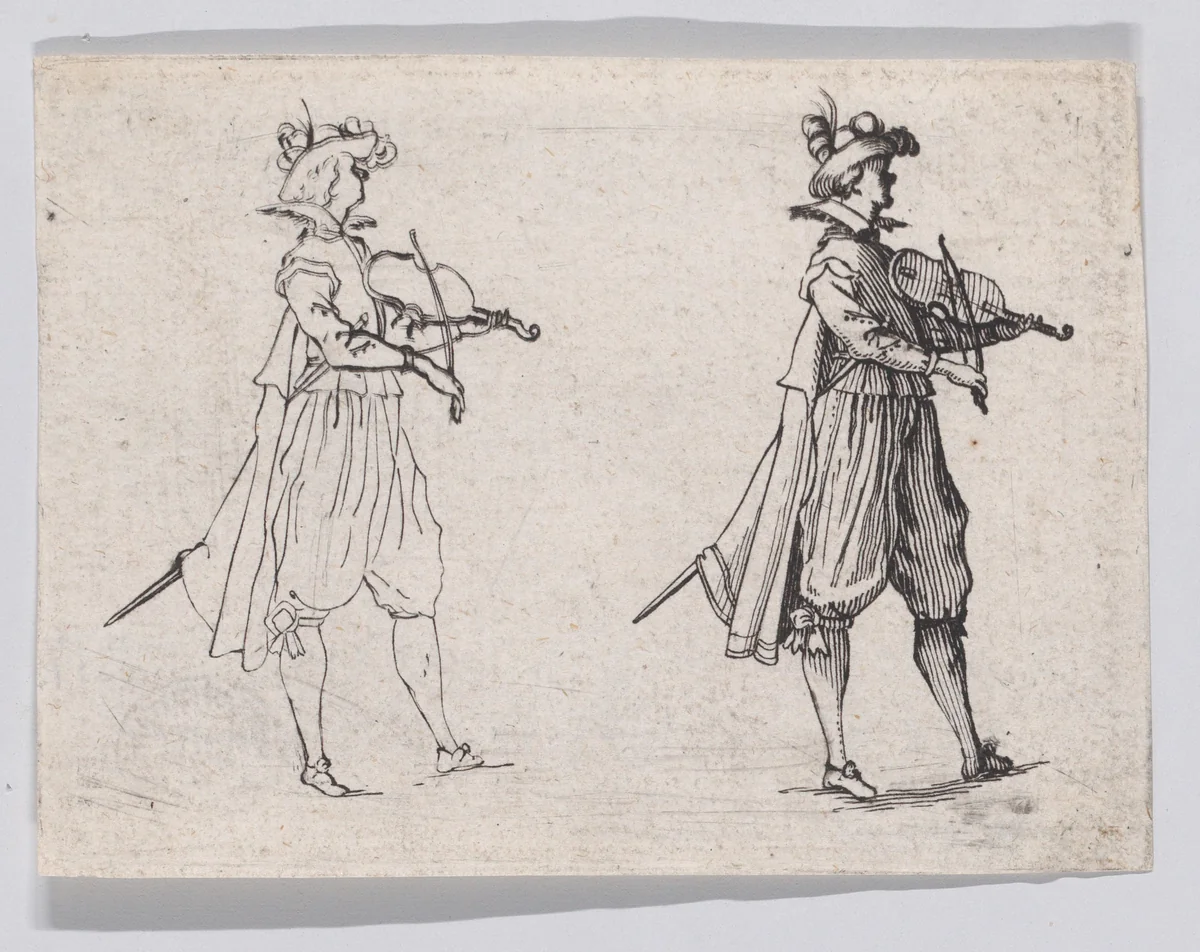 Copy of Le Joeuer de Violon (The Violin Player), from "Les Caprices" by anonymous, print, 1620-1700