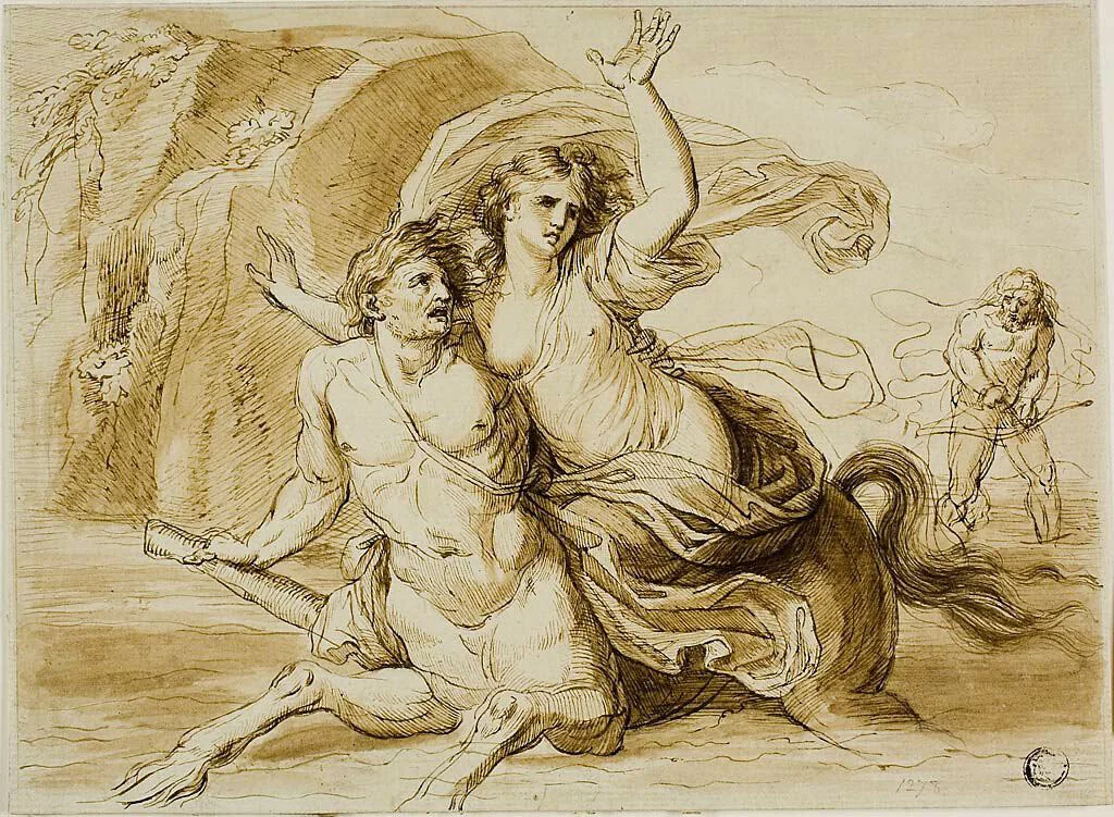 Rape of Deianira by Giovanni Battista Cipriani, drawing, 1747-1785