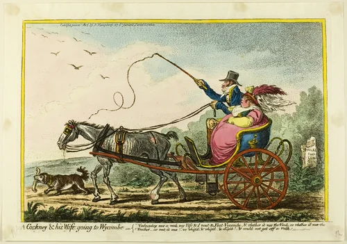Cockney and His Wife Going to Wycombe by James Gillray, print, 1805