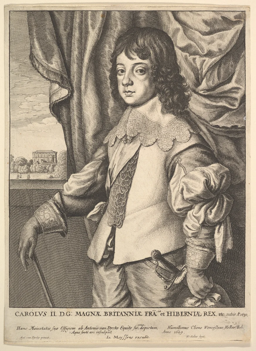 Charles II by Wenceslaus Hollar, print, 1649