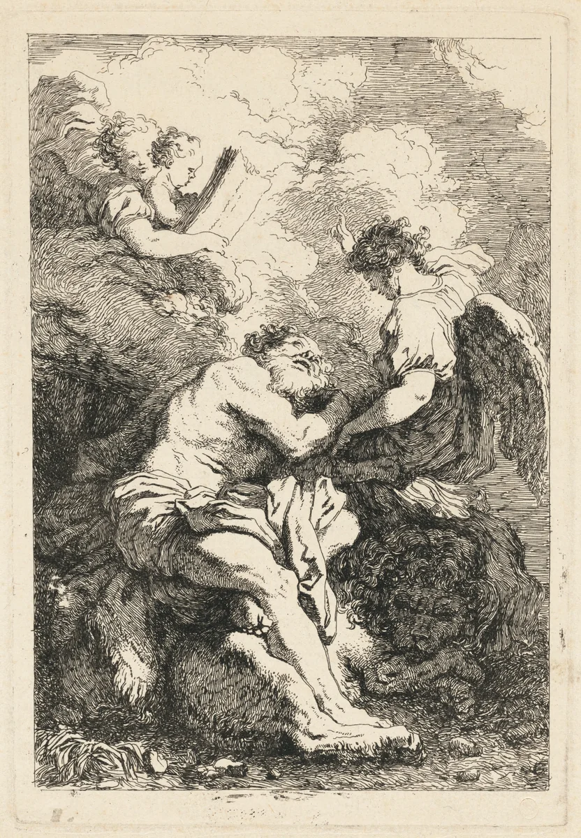 The Vision of Saint Jerome by Jean Honoré Fragonard
Johann Liss, print, 1763-1764