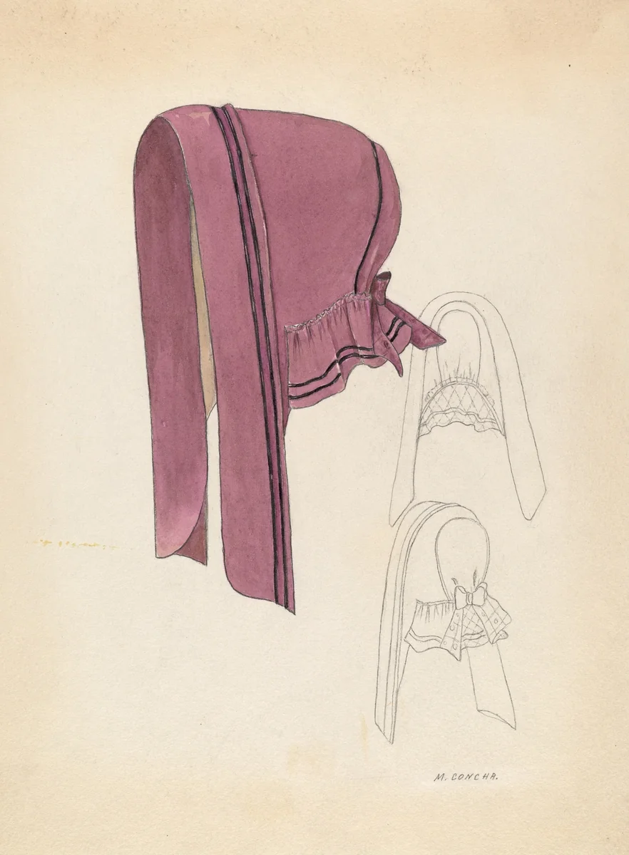 Bonnet by Margaret Concha, index of american design, 1936