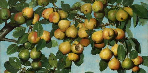 Ripening Pears by Joseph Decker, painting, 1884-1885
