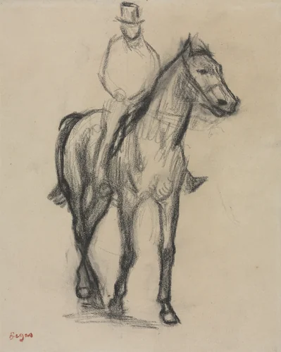Horse and Rider by Edgar Degas, drawing, 1885-1895