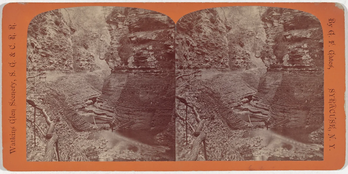 Watkins Glen Scenery, Spiral Gorge by George F. Gates, photograph, 1855-1865