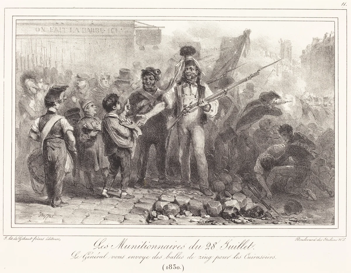 Les Munitionaires du 28 Juillet by Auguste Raffet, print, 1804-1860