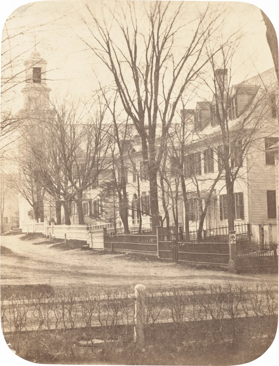 Dartmouth College Church, Professor Clement Long's House, President Nathan Lord's House, Sherman Nunnery by Henry F. Herbert, photograph, 1853-1863
