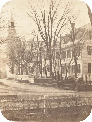 Dartmouth College Church, Professor Clement Long's House, President Nathan Lord's House, Sherman Nunnery by Henry F. Herbert, photograph, 1853-1863