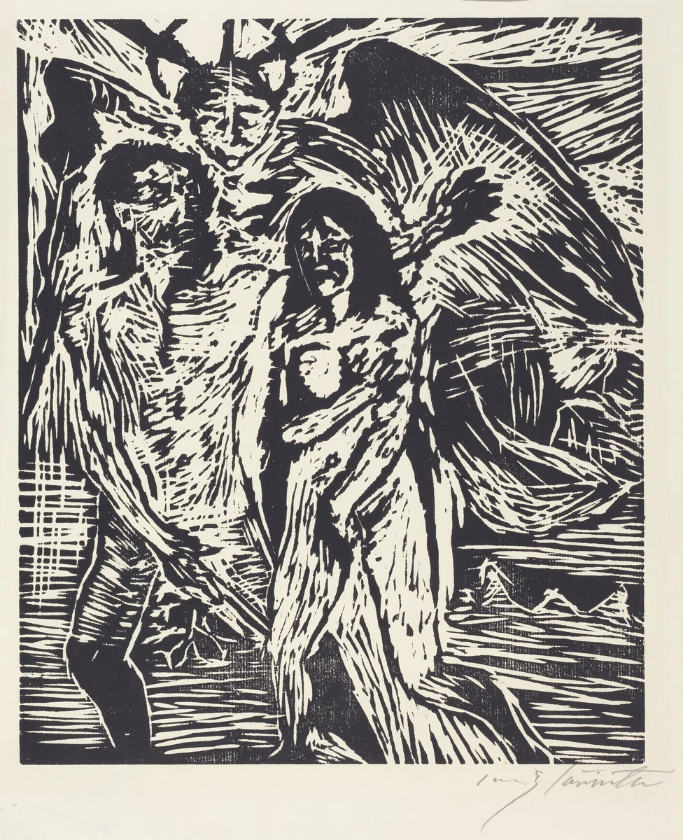 Austreibung aus dem Paradies (The Expulsion from Paradise) by Lovis Corinth, print, 1919