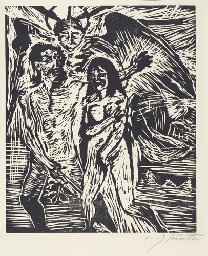 Austreibung aus dem Paradies (The Expulsion from Paradise) by Lovis Corinth, print, 1919