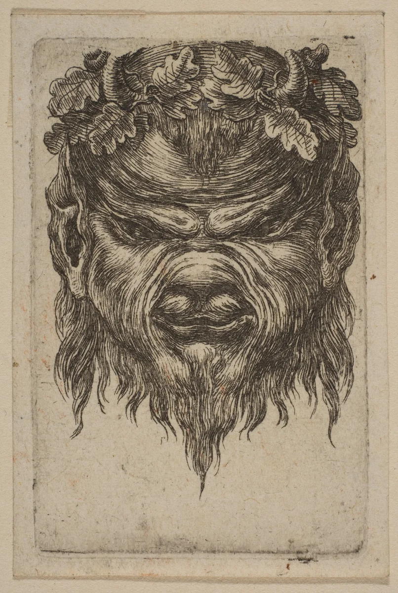 Mask by Stefano della Bella, print, 1610-1664