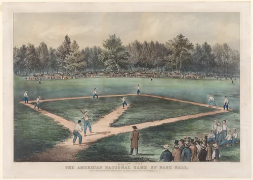 The American National Game of Base Ball: Grand Match for the Championship at the Elysian Fields, Hoboken, N. J. by Currier & Ives, print, 1866