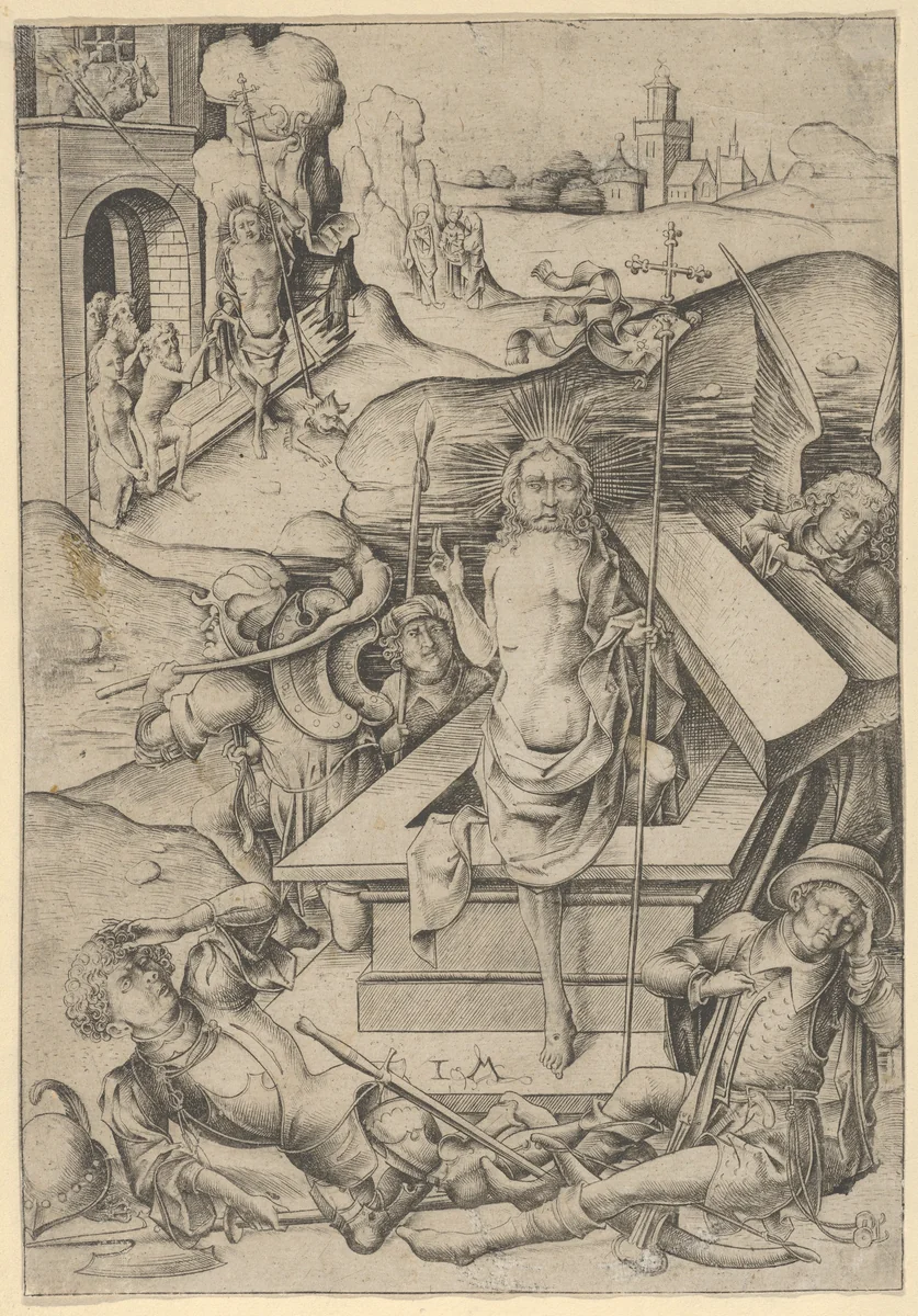 The Resurrection by Israhel van Meckenem, print, 1435-1503