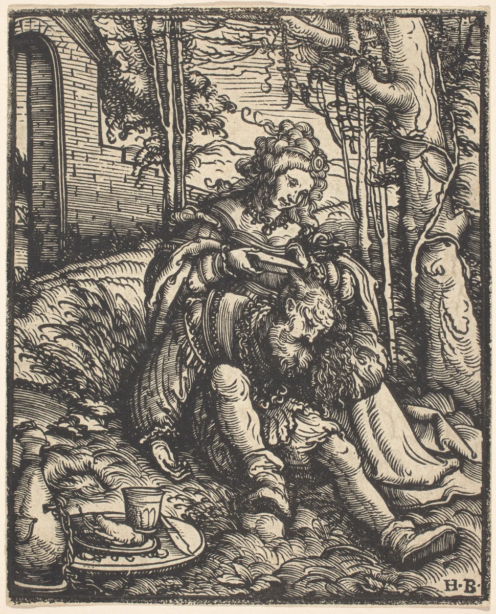 Samson and Delilah by Hans Burgkmair, print, 1519