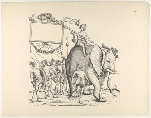 People from Calicut, from The Triumphal Procession of Emperor Maximilian (Triumph Des Kaisers Maximilian I) by Hans Burgkmair, print, 1883-1884
