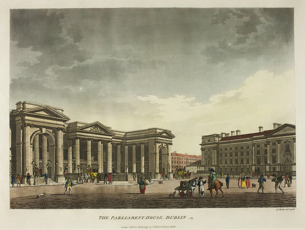 The Parliament House - Dublin by James Malton, print, 1793