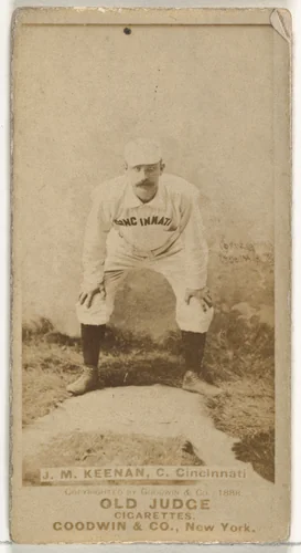 James William "Jim" Keenan, Catcher, Cincinnati, from the Old Judge series (N172) for Old Judge Cigarettes by Goodwin & Company, photograph, 1888