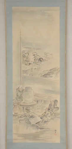 Making Ceramics by Eiraku Hozen, painting, 1800-1854