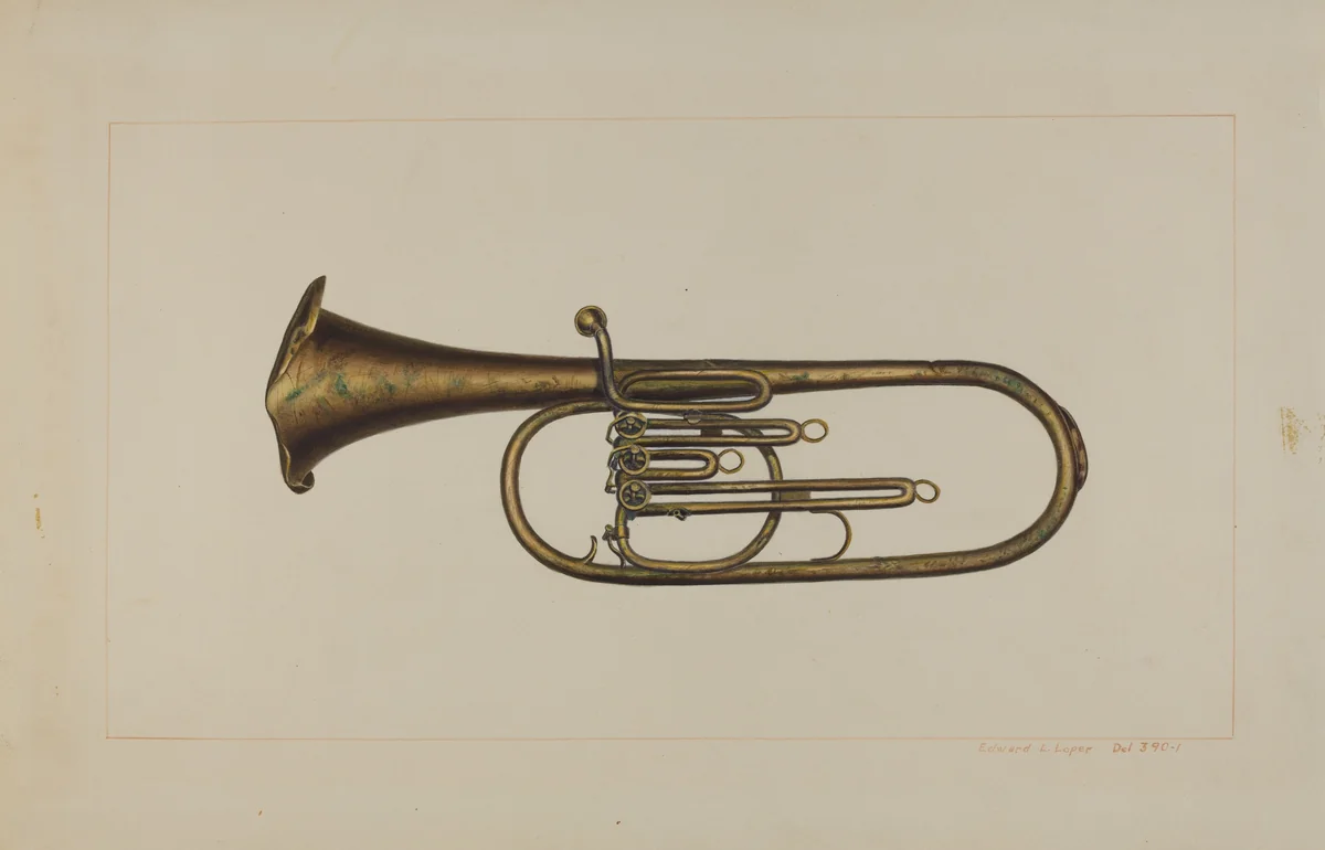 Baritone Horn by Edward L. Loper, index of american design, 1938