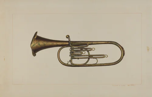 Baritone Horn by Edward L. Loper, index of american design, 1938