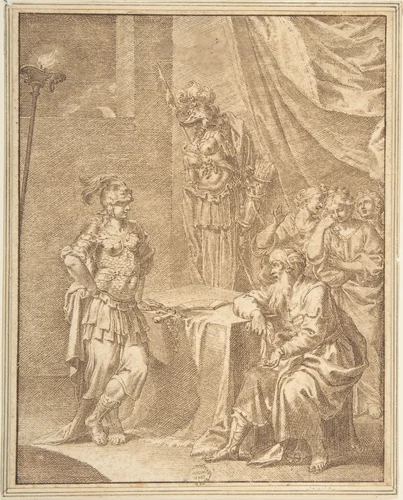 Historical Scene: Study for an Engraving by anonymous, drawing, 1700-1800