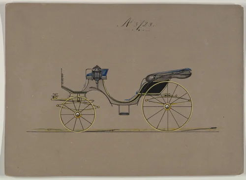 Design for Cabriolet or Victoria, no. 3723 by Brewster & Co., drawing, 1881