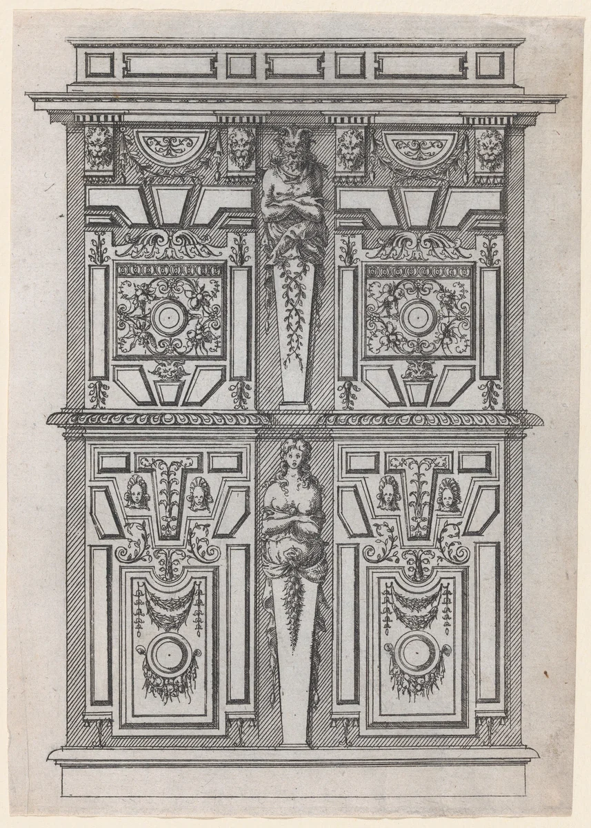 Furniture Design by Jacques Androuet du Cerceau, print, 1530-1585