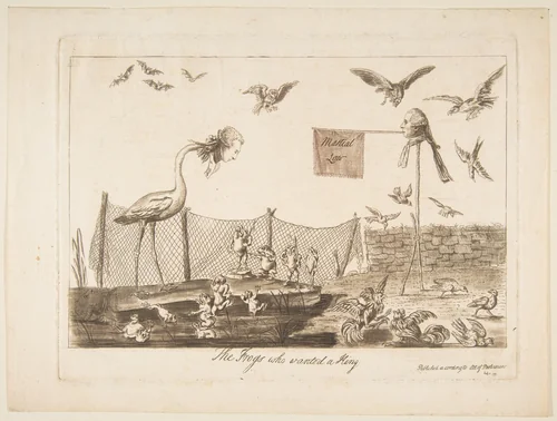 The Frogs Who Wanted a King by anonymous, print, 1789