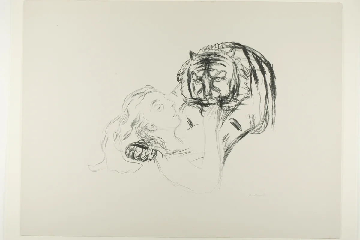 The Tiger by Edvard Munch, print, 1908-1909