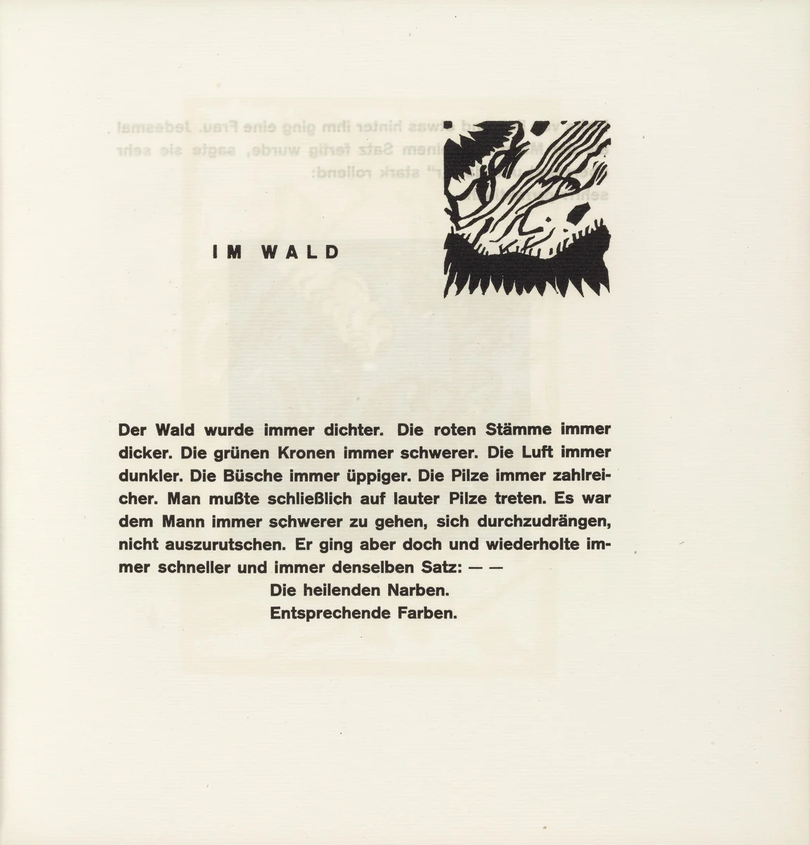 Vignette next to "In the Woods" (Vignette bei "Im Wald") (headpiece, folio 38) from Klänge (Sounds) by Wassily Kandinsky, illustrated book, 1913