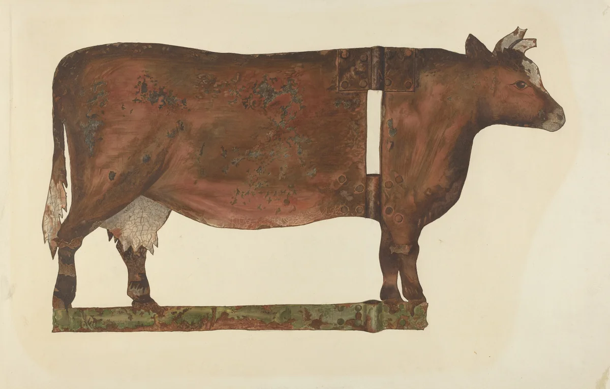 Cow Weather Vane by Philip Johnson, index of american design, 1939