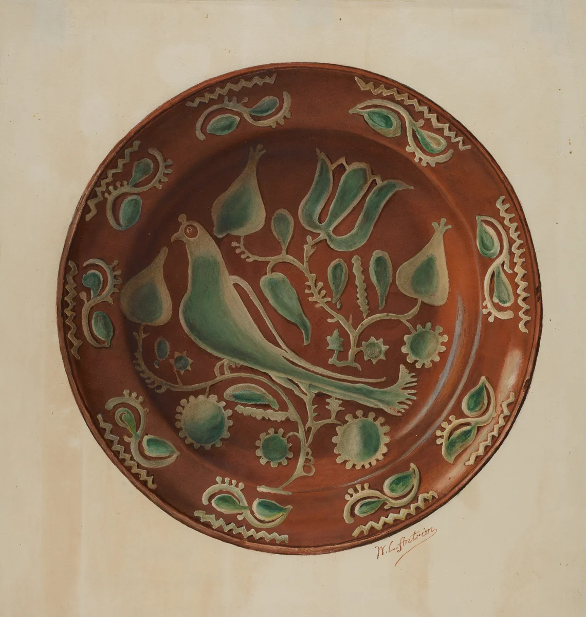 Plate by William Antrim, index of american design, 1935-1942