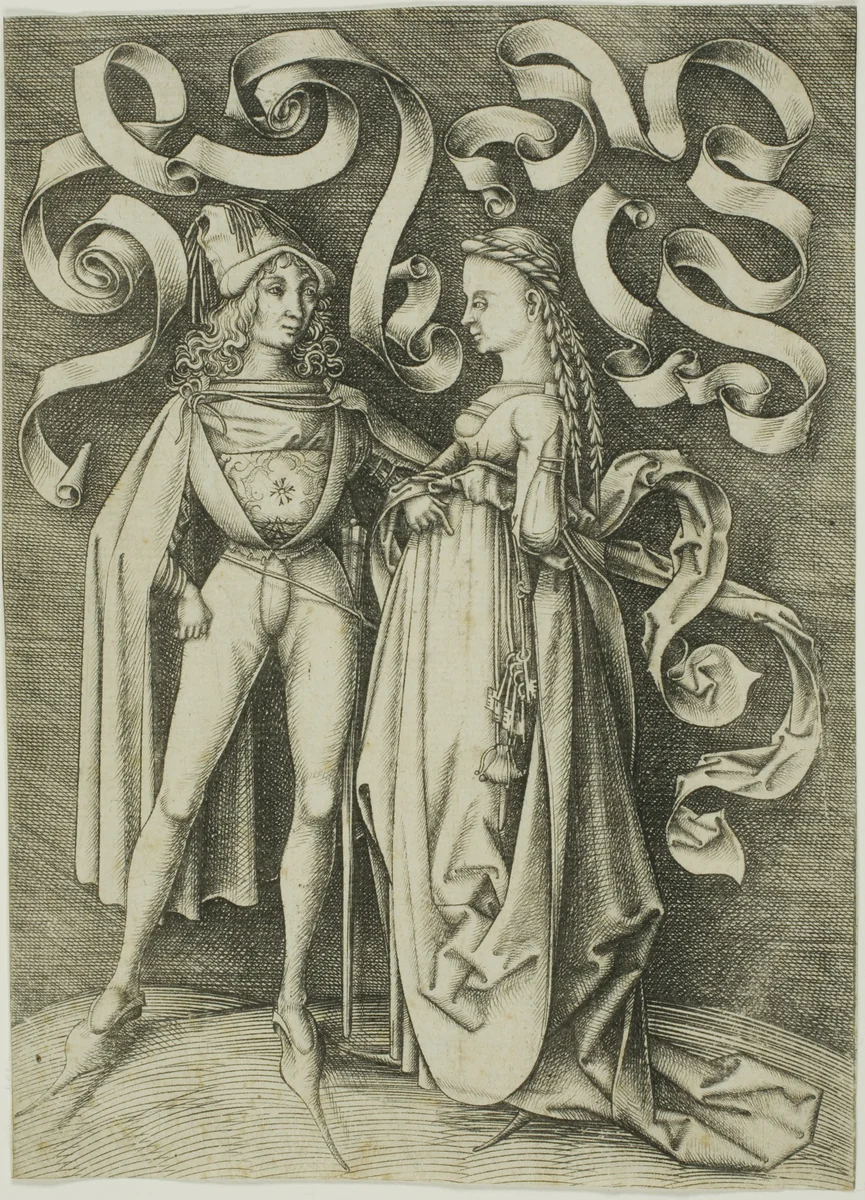 The Knight and the Lady by Israhel van Meckenem, print, 1495-1503