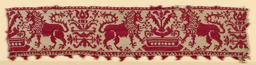 Fragment (Border) by Italy, textile, 1601-1625