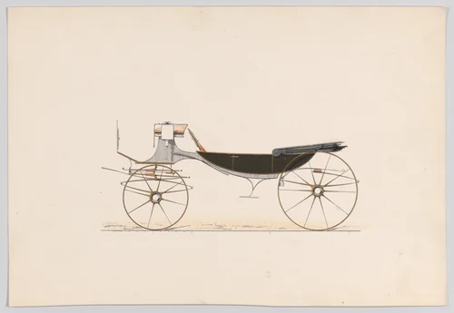 Design for Vis-A-Vis Carriage by anonymous, print, 1865-1875