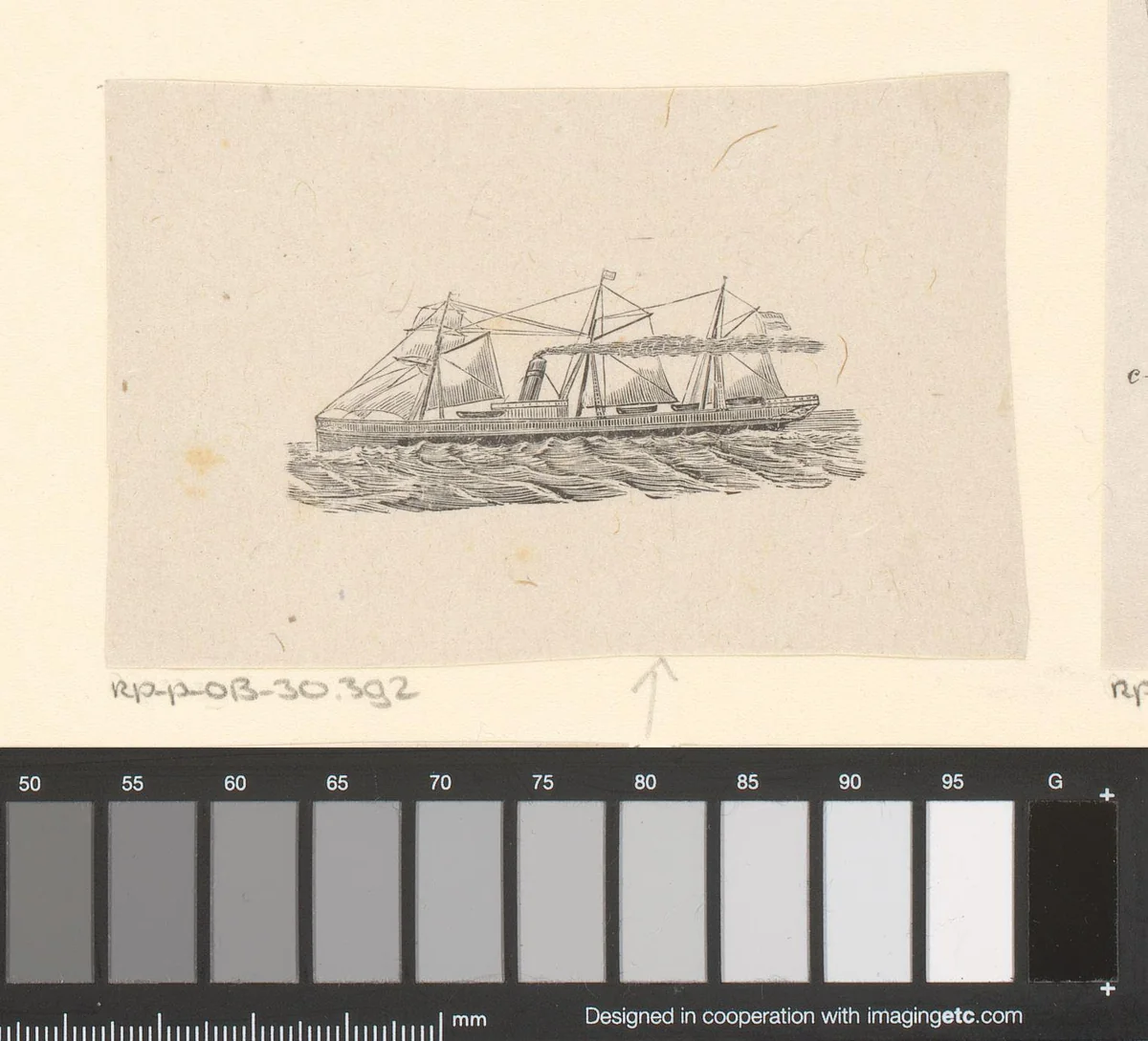 Stoomschip met zeilen by Isaac Weissenbruch, print, 1836-1912