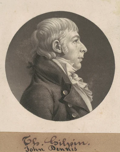 John Dennis by Charles B. J. Févret de Saint-Mémin, print, 1803-1805