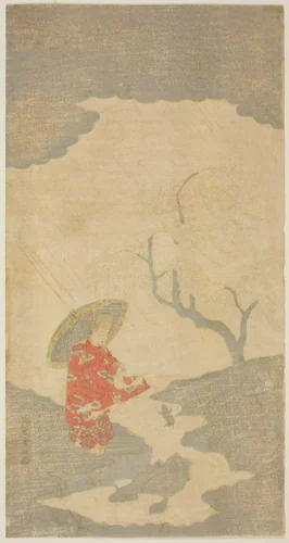 Ono no Tofu Watching a Leaping Frog by Kitao Shigemasa (北尾重政), print, 1760-1764