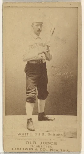 James Laurie "Deacon" White, 3rd Base, Detroit Wolverines, from the Old Judge series (N172) for Old Judge Cigarettes by Goodwin & Company, photograph, 1887-1889