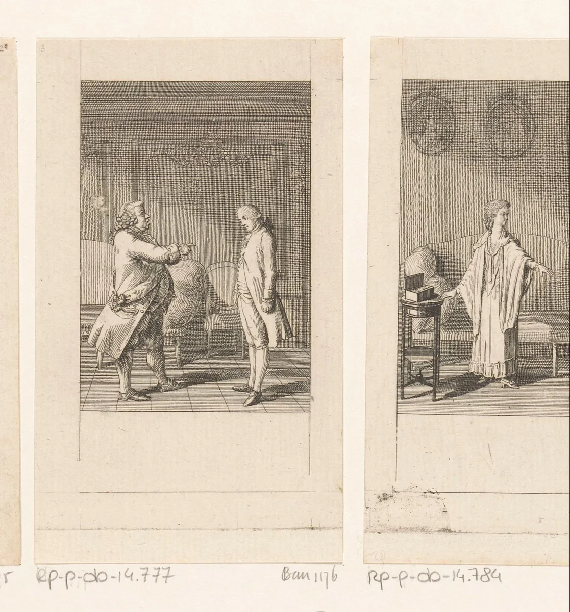 Ferdinands vader besluit dat Ferdinand met Lady Milford moet trouwen by Daniel Nikolaus Chodowiecki, print, 1785