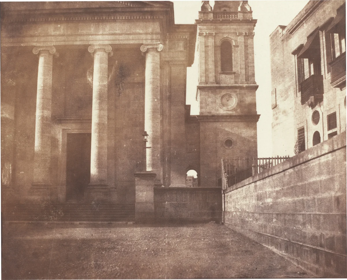 St. Paul's Cathedral, Valetta, Malta, with Bell Tower by Reverend Calvert Richard Jones, photograph, 1846