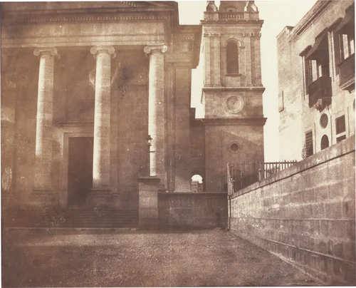 St. Paul's Cathedral, Valetta, Malta, with Bell Tower by Reverend Calvert Richard Jones, photograph, 1846