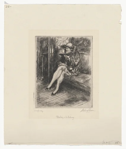 Reading in the Subway by John Sloan, print, 1926