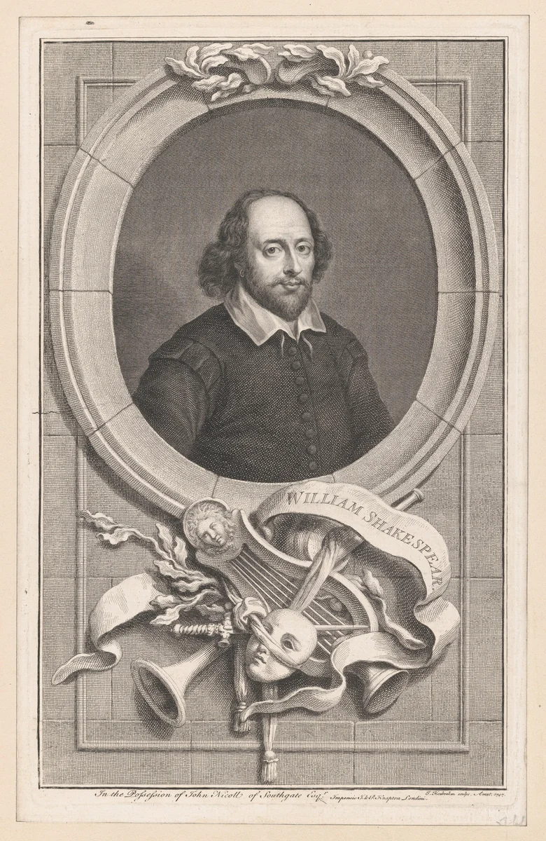 William Shakespeare by Jacob Houbraken, print, 1747
