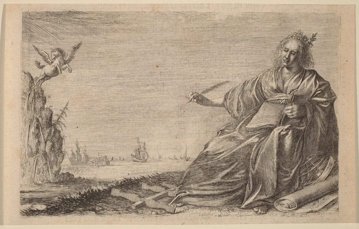 The Muse of Poetry by Willem Basse, print, 1634