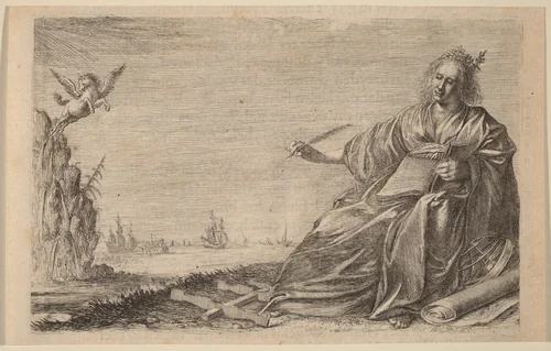 The Muse of Poetry by Willem Basse, print, 1634