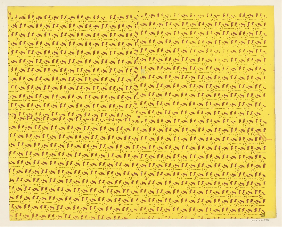 Blad met banenpatroon van baan met twee motieven en stippellijn by anonymous, print, 1800-1900