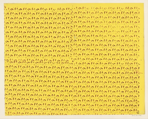 Blad met banenpatroon van baan met twee motieven en stippellijn by anonymous, print, 1800-1900